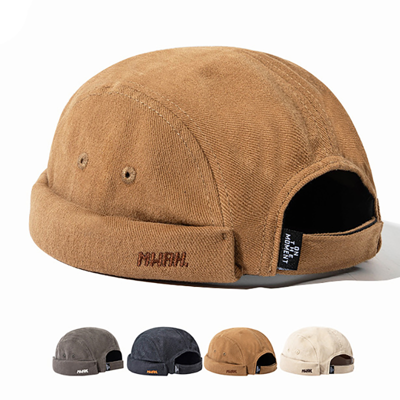 Nouvelle mode Summe broderie peau de Melon chapeaux sans bords pour hommes femmes Bonnet marque de mode Yuppie Cool Hip Hop PunkDocker casquette