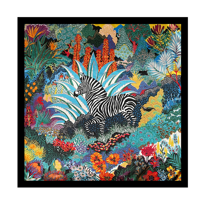 Foulard carré 90x90cm pour femme, toucher soie, bandana de bureau, cache-cou, moufle, pour serveurs et hôtesses de l'air, avec anneaux de fixation