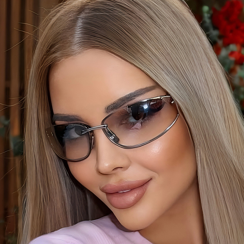 Nouvelles lunettes de soleil Y2K roses effet miroir pour femmes, monture carrée vintage en alliage argenté, tendance, sexy, pour l'extérieur, protection UV400