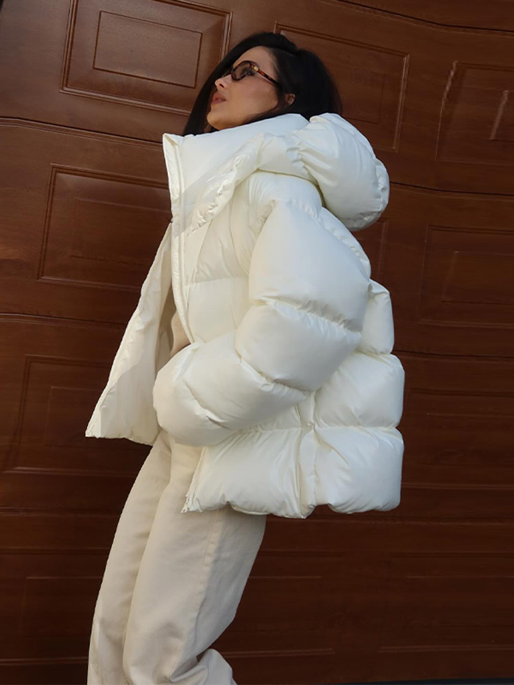 Veste d'hiver classique pour femmes, manteau à capuche, court, chaud, à la mode, vêtements d'extérieur décontractés, coupe ample, nouvelle collection 2025