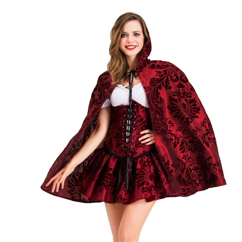 Costume du Petit Chaperon Rouge pour Femme, Bustier Gothique, Tenue de Palais, Cosplay, Robe de ixde Barrage, Carnaval, Halloween, Nouvelle Collection