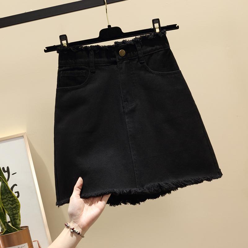 Jupe en jean taille haute pour femme, jupe courte A-Line, printemps et été
