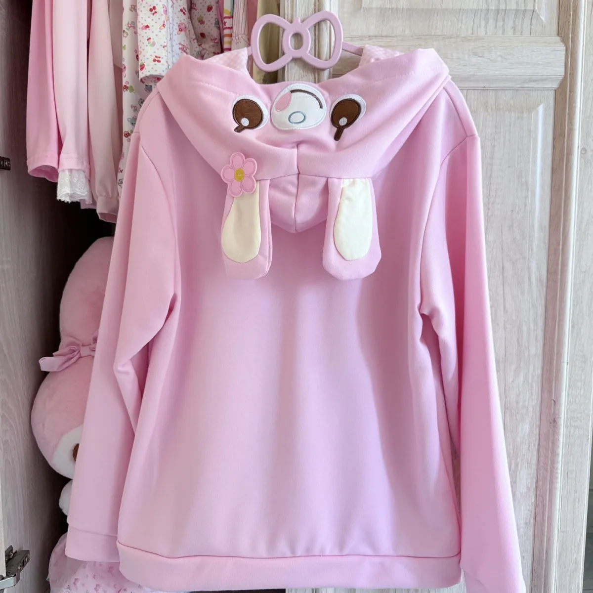Manteau japonais kawaii avec capuche oreilles de lapin, style Y2K, hauts décontractés, mode douce, vêtements pour femmes, nouvelle collection 2026
