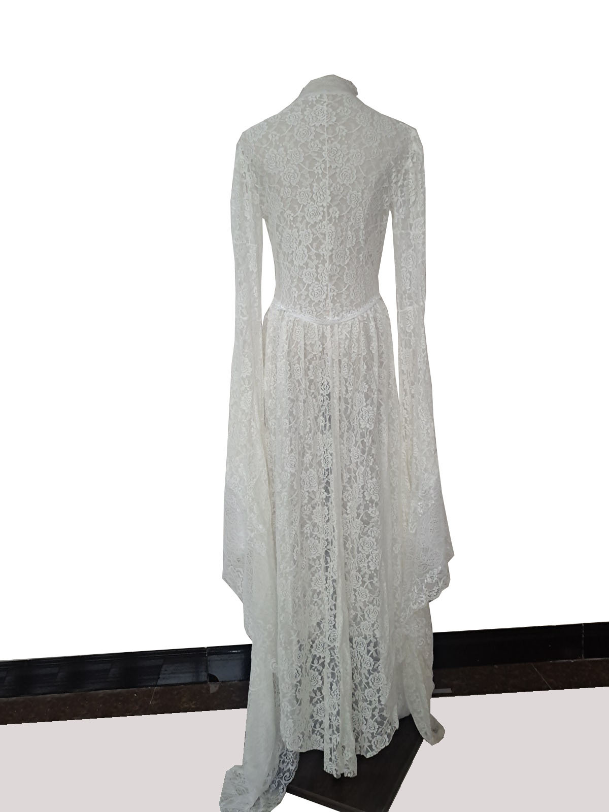 Robe de soirée médiévale pour femmes, longue robe de soirée, col en V, manches évasées, élégante, Streetwear Y2k, dentelle irrégulière