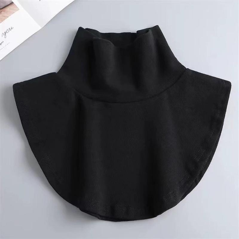 Col roulé amovible pour femme, couleur unie, pour l'automne et l'hiver, extension de hijab islamique, cache-col chaud pour chemisier