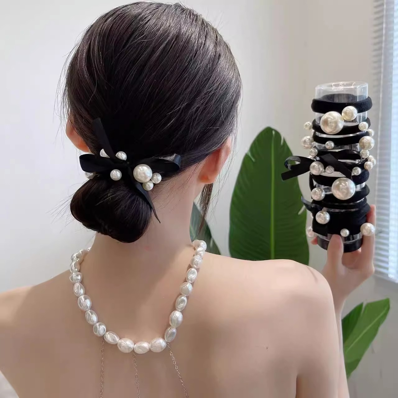 11 bandeaux élégants pour femmes et filles, tissu hautement élastique sans couture, design nœud imitation perle, accessoire de cheveux tendance