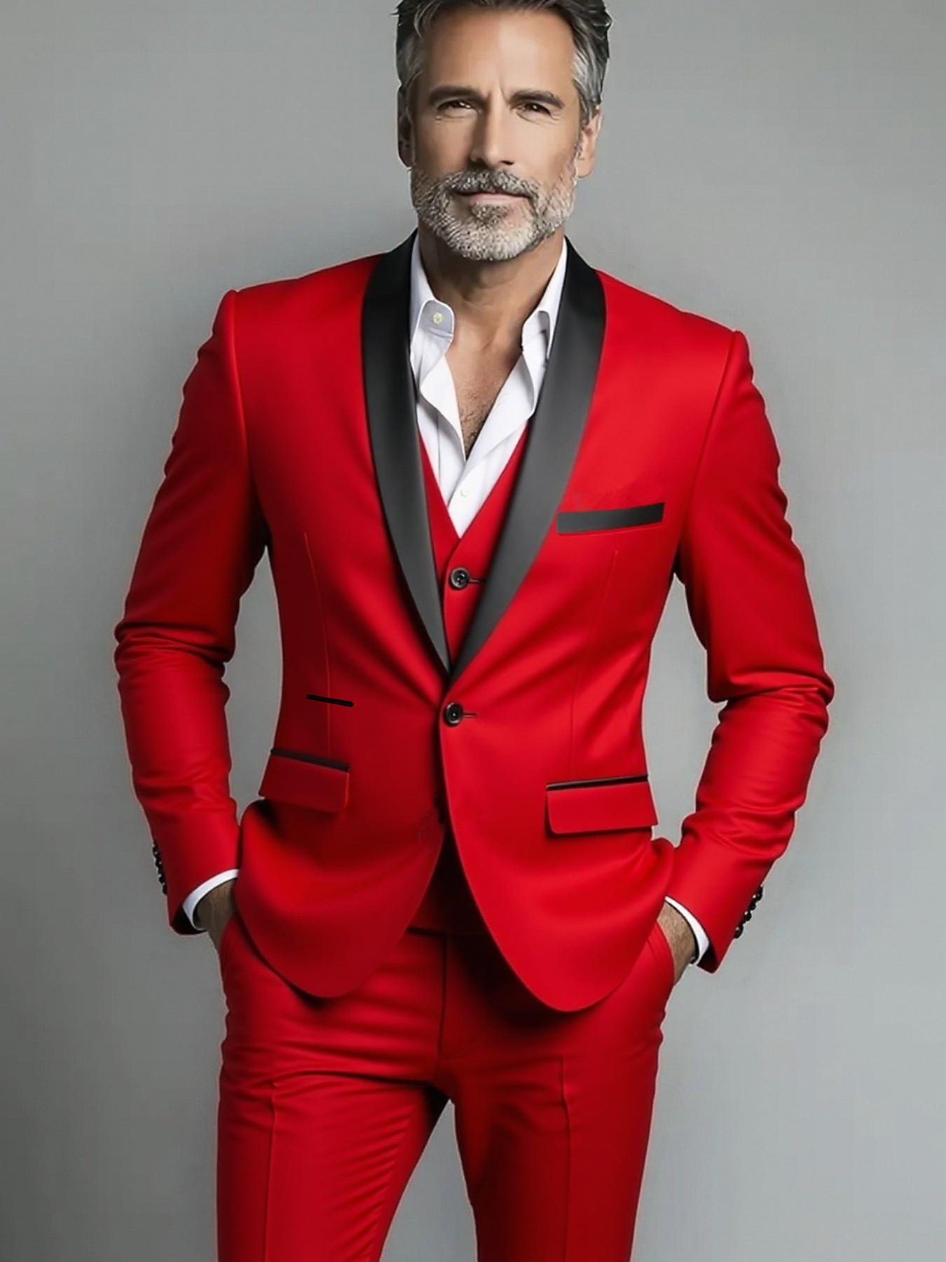 Costume (costume + gilet + pantalon) hommes d'affaires couleur unie mode minceur travail couleur unie grande taille robe formelle mariage meilleur costume pour hommes