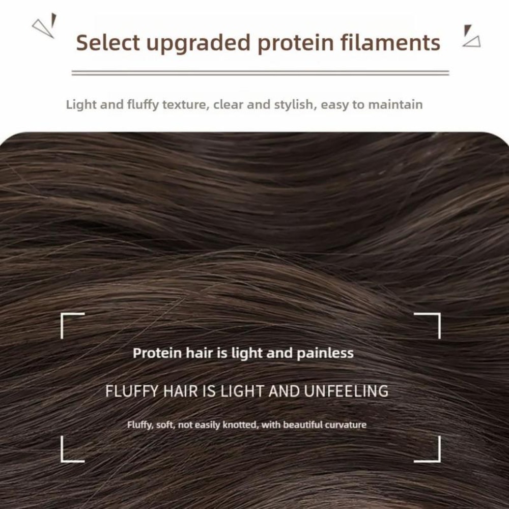 Extension capillaire synthétique longue et bouclée, postiche en forme de U, fausse demi-perruque naturelle pour femmes