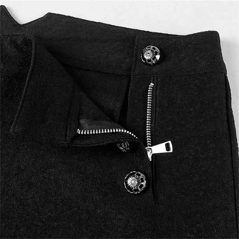 Costume de Cosplay Steampunk Vintage pour Homme, Pantalon Victorien, Taille Haute, Vêtements Rétro Décontractés, FjHalloween