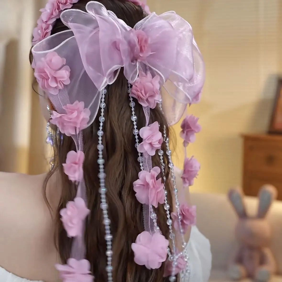 Barrette à cheveux tendance avec nœud surdimensionné, pince à ressort pour femmes et filles, accessoires pour cheveux avec nœud en ruban