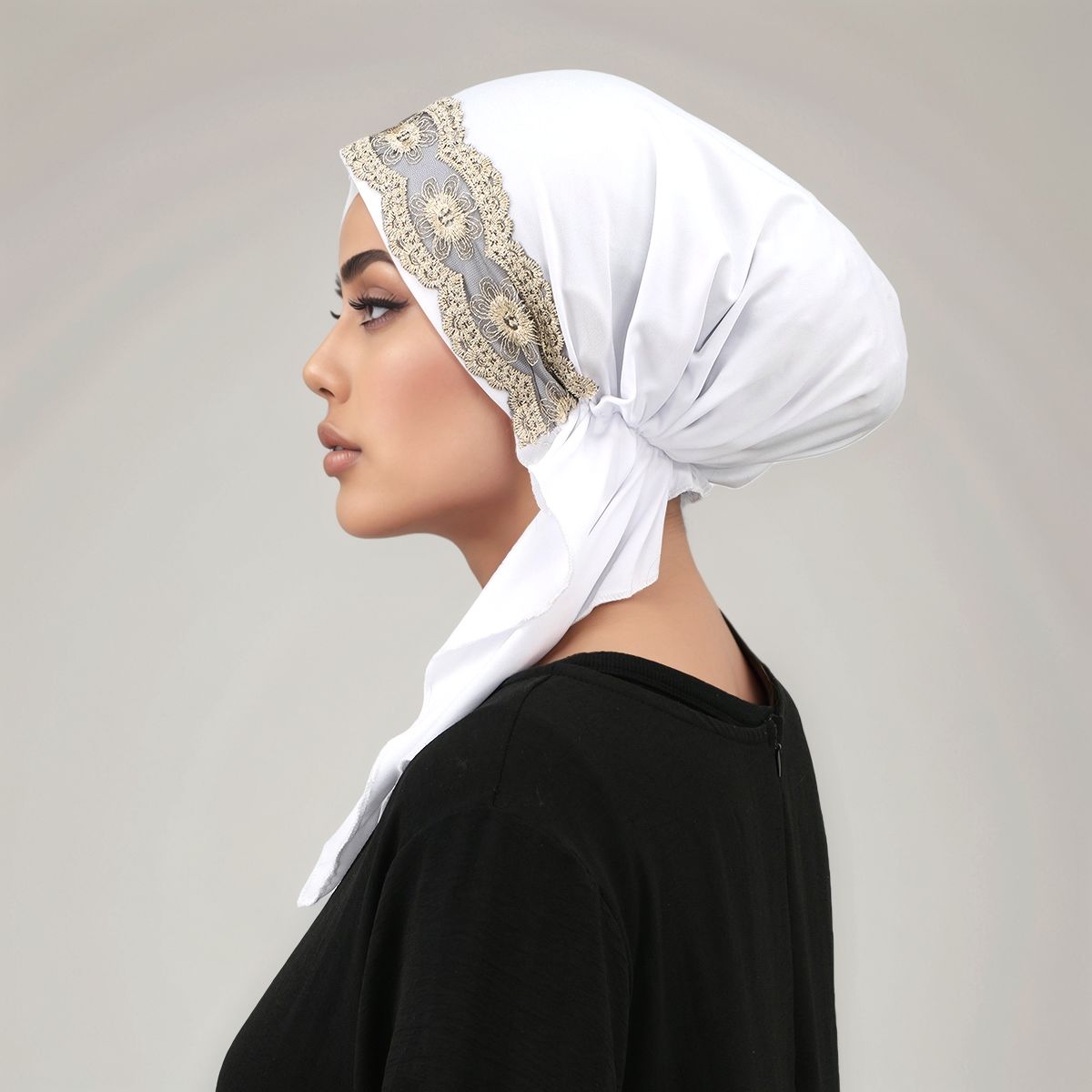 Hijab uni tendance pour femme musulmane, foulard à dentelle ondulée, chapeaux de Ramadan, turbans, bonnets, sous-bonnet élastique