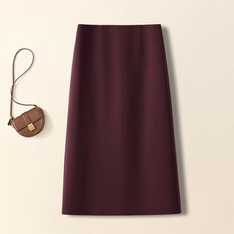 Jupes en laine classiques pour femme, coupe trapèze, taille haute, couleur unie, style coréen, collection automne-hiver