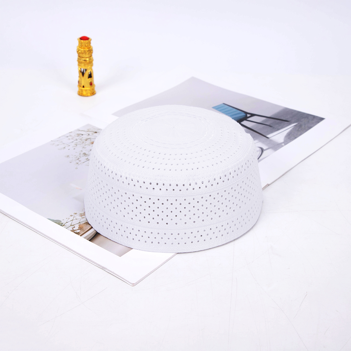 RIMAIRE – casquette de prière respirante pour hommes musulmans, chapeau de culte, Design creux confortable, casquette d'étiquette religieuse