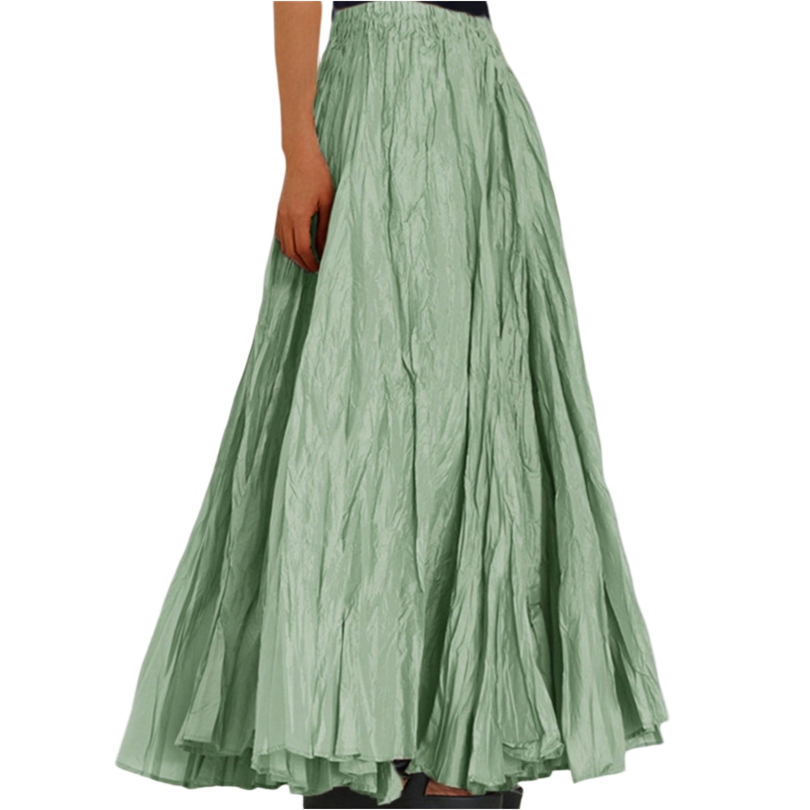 Nouveau printemps été jupes en mousseline de soie pour les femmes élégant Patchwork a-ligne jupe longue femme coréenne Chic taille haute gâteau jupe Midi