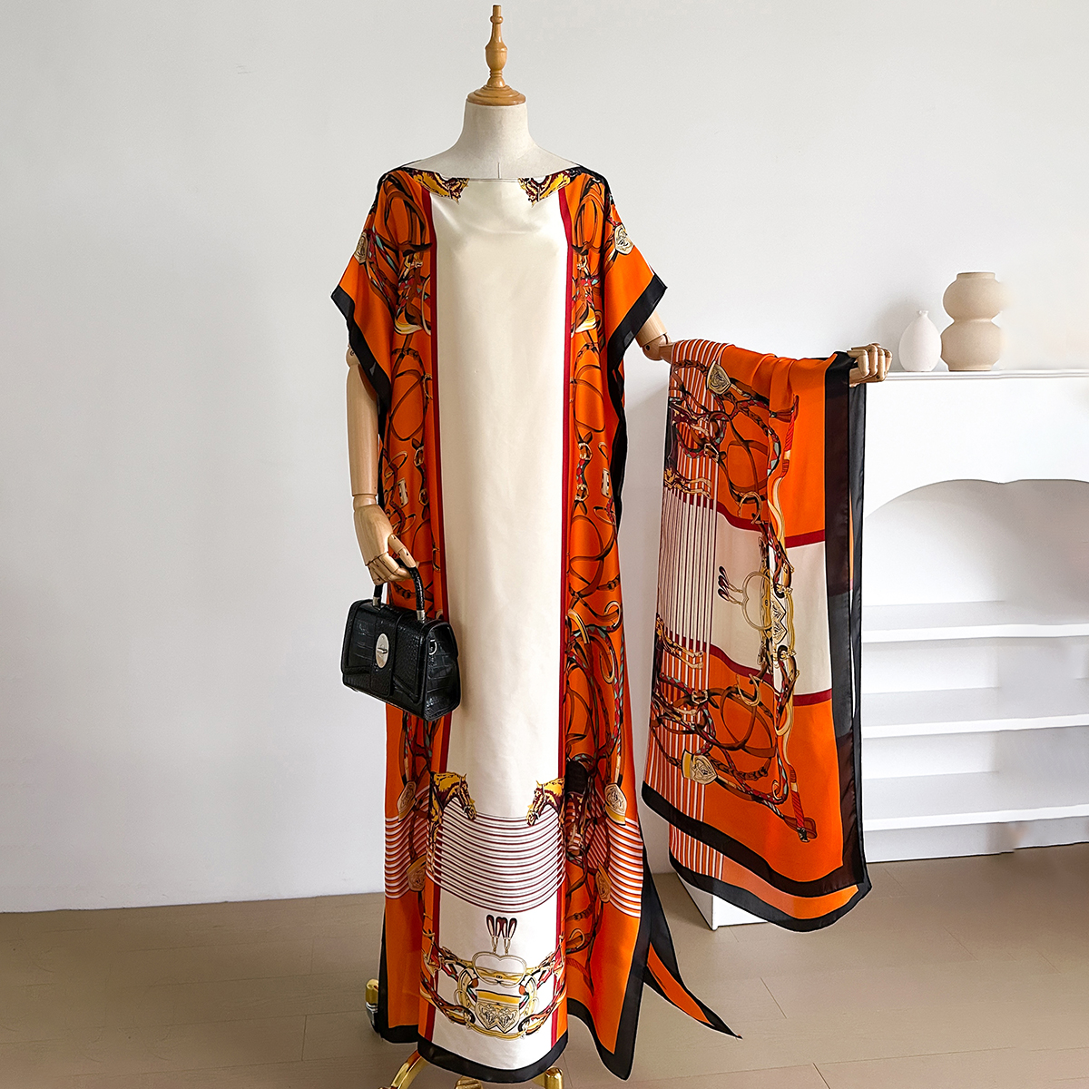 Robes africaines pour femmes, nouvelle mode d'été 2021, élégantes, en soie imprimée, longue, Hijab, Kaftan, surdimensionnées, Abaya du koweït