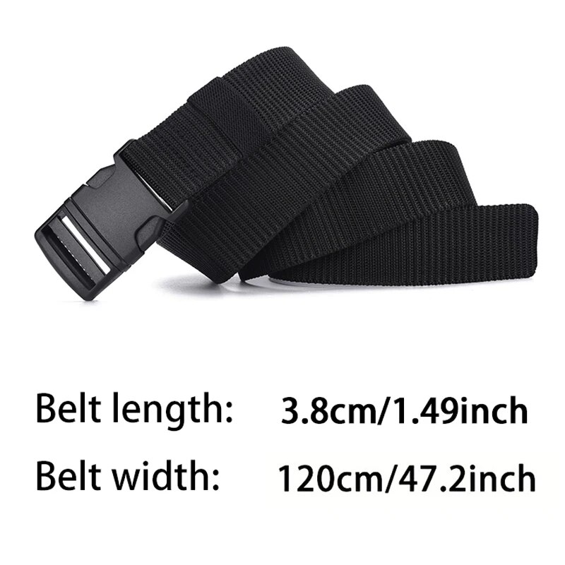 Ceinture tactique pour hommes, sans boucle en plastique métallique, ceinture tissée en toile de Nylon robuste, ceinture de couleur neutre pour l'extérieur, sangle de haute qualité