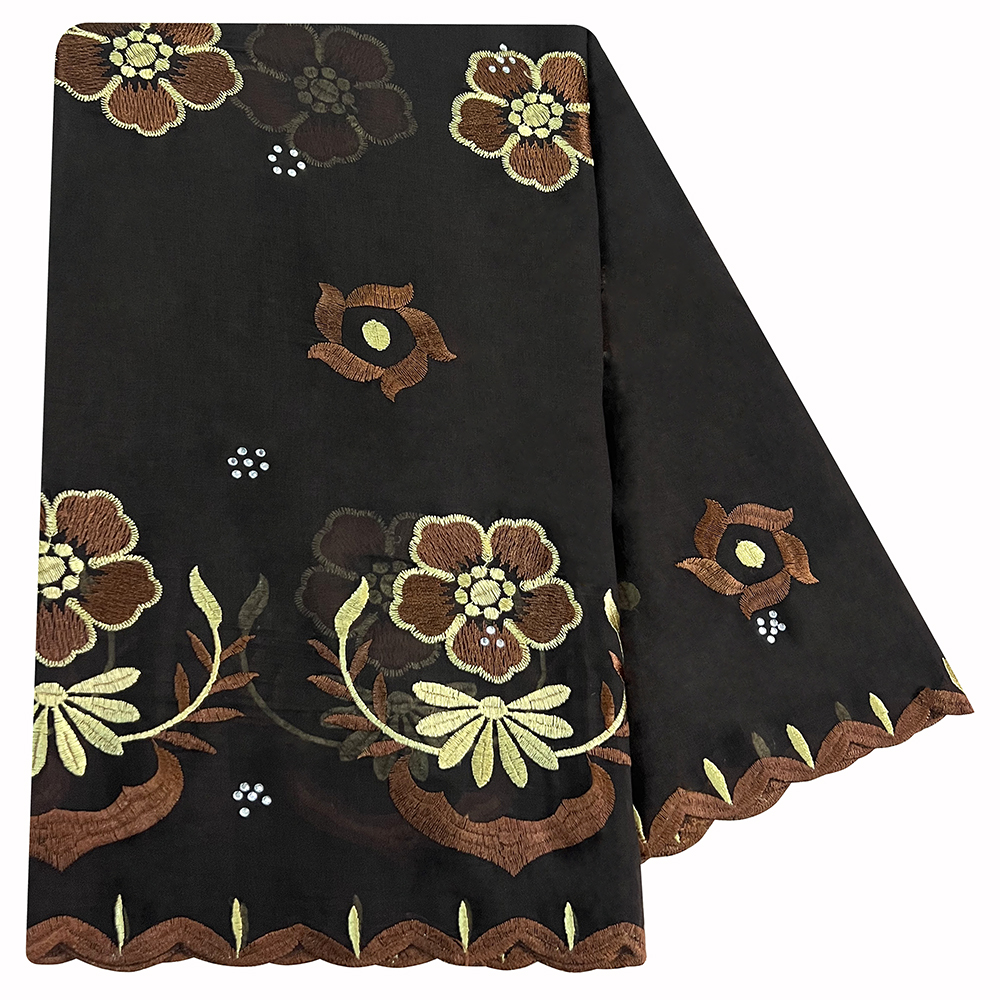 Écharpe de Dubaï à motif de petites fleurs pour femmes musulmanes, hijab en coton africain, hijab islamique, pashmina, turban, foulard brodé, châles