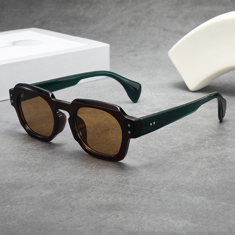 Lunettes De soleil carrées Vintage pour hommes et femmes, lunettes De soleil irrégulières De styliste De marque, mode rétro pour l'extérieur, nuances Rivet Oculos De Sol