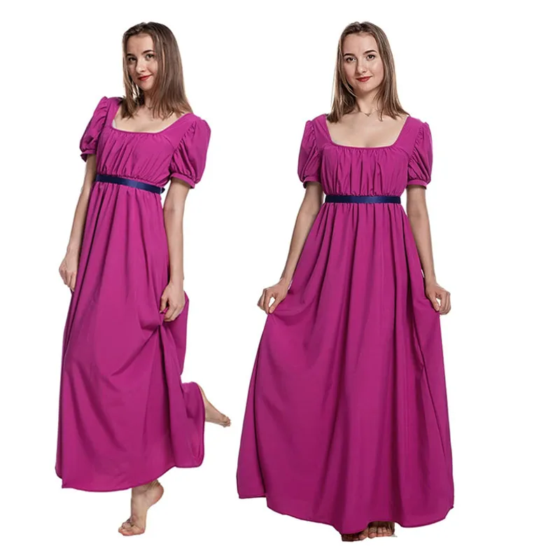 Robes pour femmes avec ceinture en Satin, manches bouffantes à volants, taille Empire, robe de soirée thé pour femmes, 2024