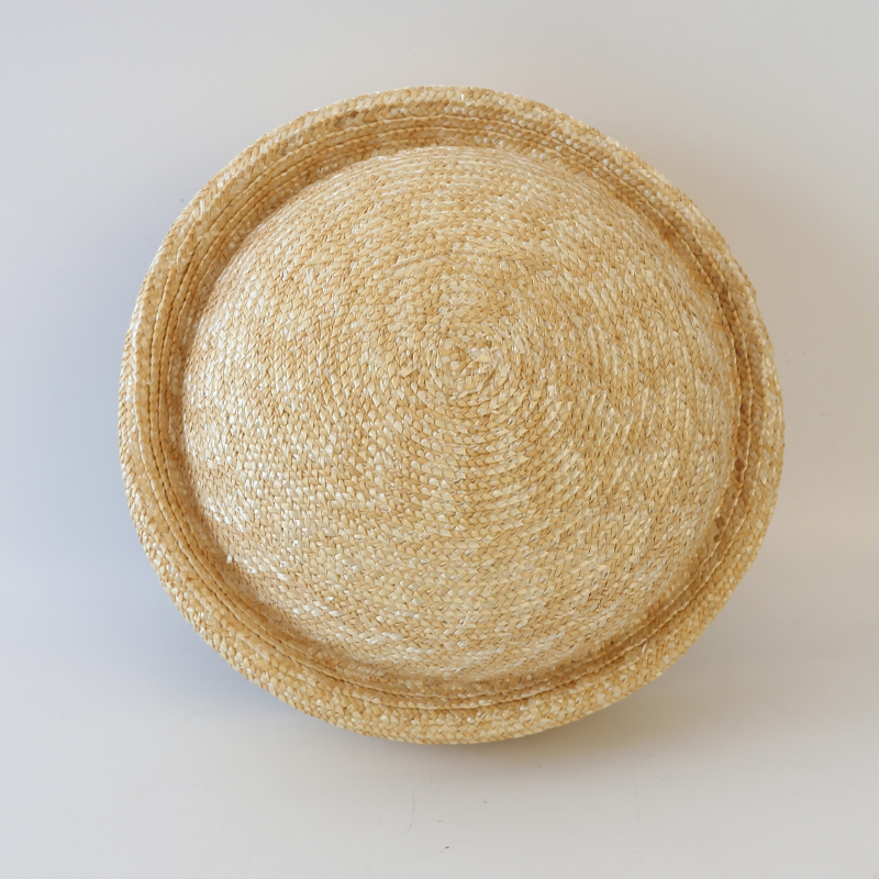 100 % naturel 	 Chapeau de paille rond pour hommes et femmes, chapeau de marin d'été japonais, béret de plage, pilulier de soleil