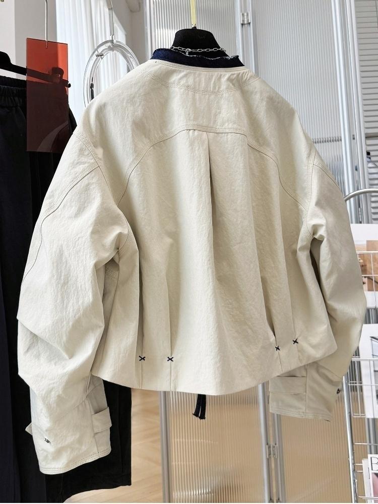 Veste Courte Femme Printemps Automne 2026 – Manteau Décontracté et Élégant à Col Rond pour Femme, Polyvalent et Tendance