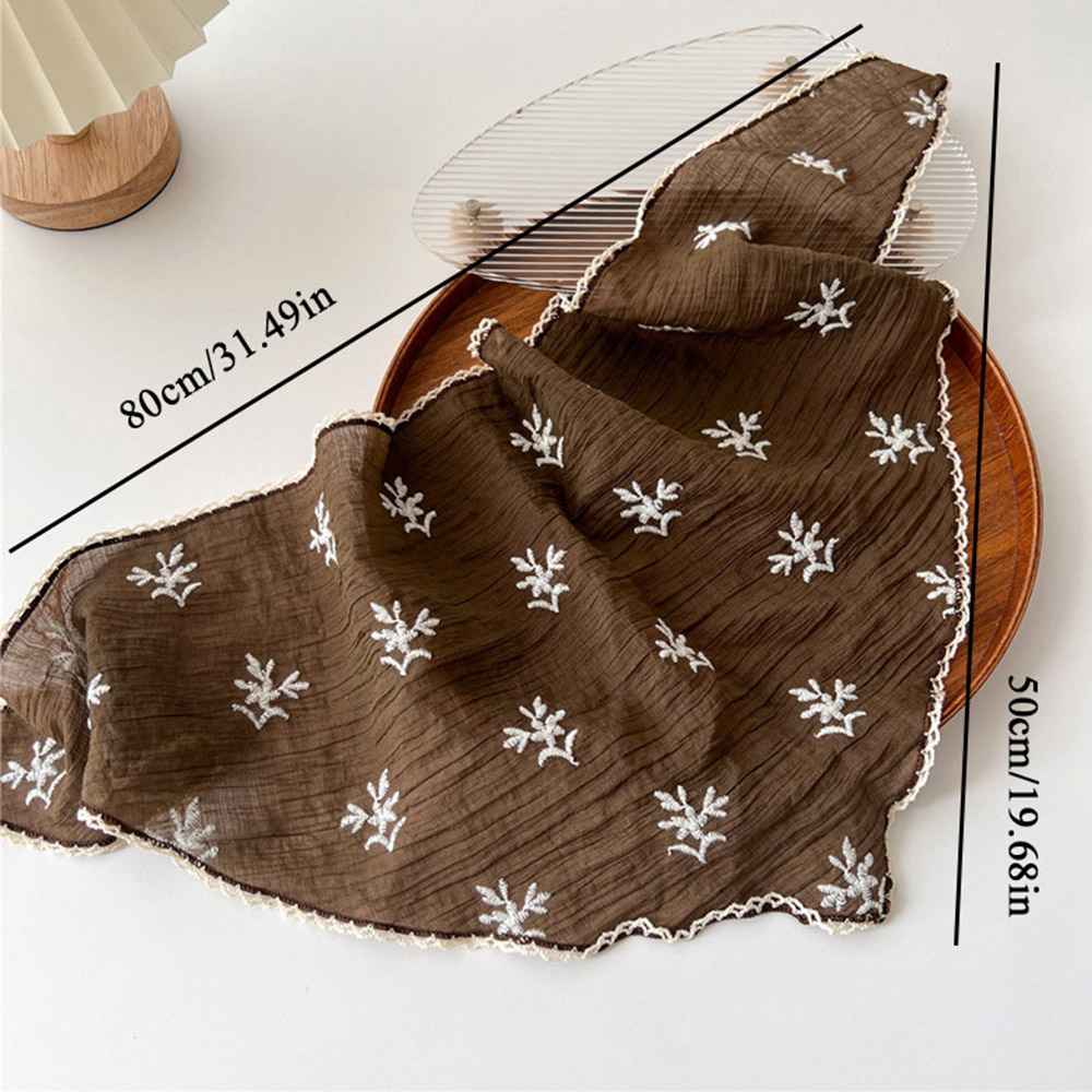 Écharpe de cheveux en dentelle pour femmes, bandeau de cheveux triangle rétro, bandeau de sauna photo de voyage, écharpe de sauna de protection solaire pour filles, lin et coton, mouchoir de présidence, INS, 2024