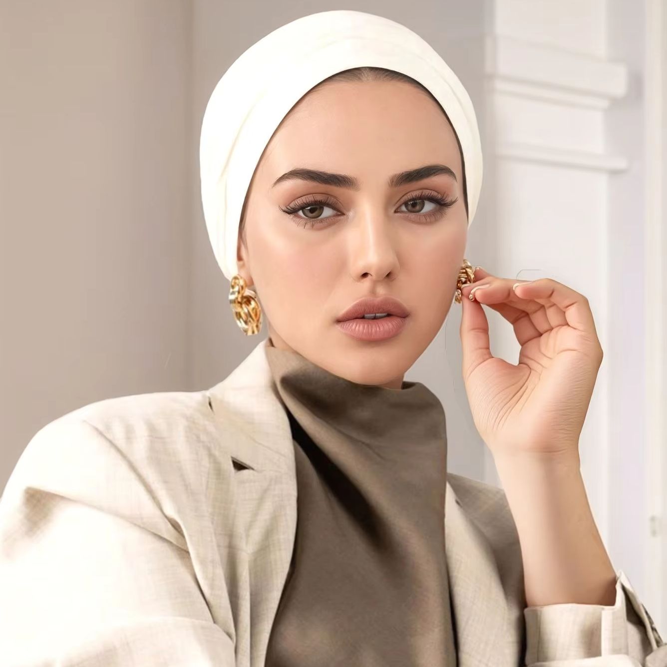 Maillot Modal instantané Hijab femme musulman sous-écharpe casquettes intérieures coton extensible chapeau Islam Turban Bonnet Foulard bandeau casquette croisée