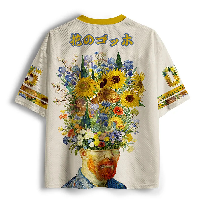 T-shirt Y2K 3D imprimé floral Van Gogh 2026 pour hommes et femmes, respirant, séchage rapide, idéal pour le sport et les activités de plein air, style streetwear