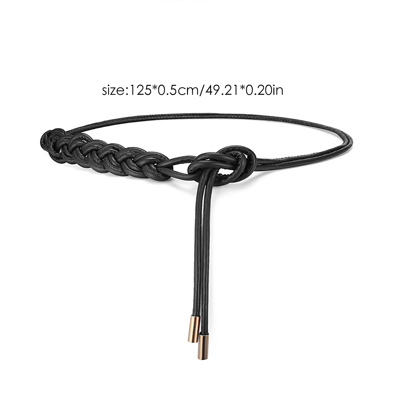 Ceinture longue nouée pour femme, en cuir tressé, fine, pour robe ou manteau, ceinture décorative