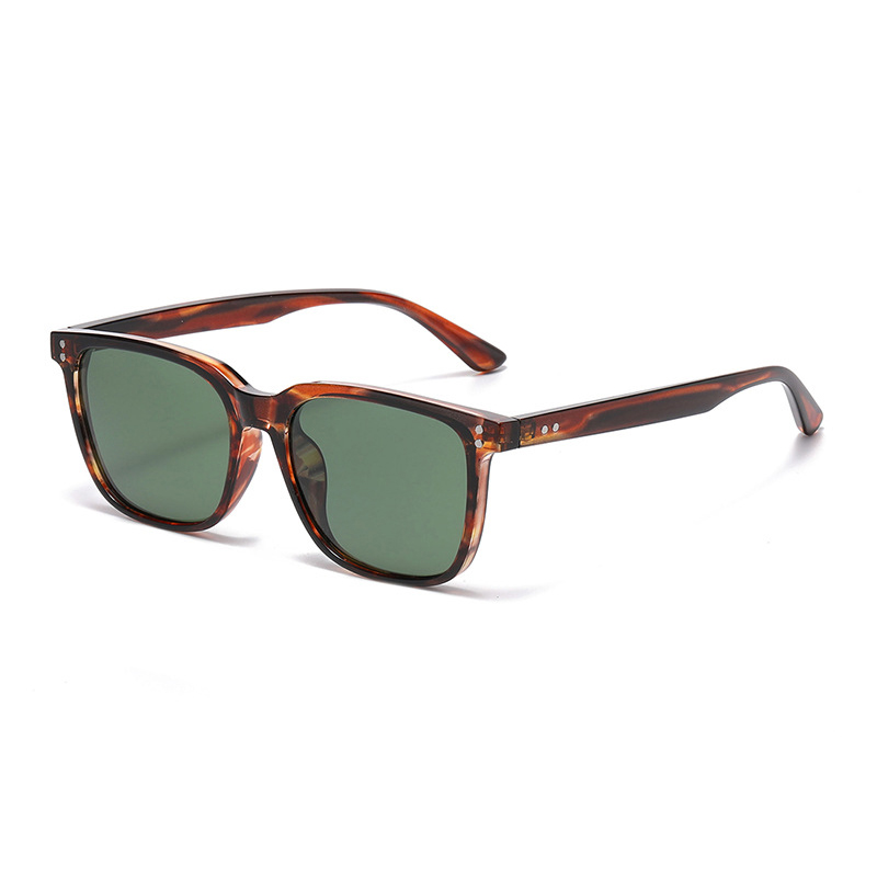 Lunettes de soleil polarisées carrées à la mode pour hommes et femmes, verres de soleil de luxe à rivets, mode extérieure Anti-éblouissement, nuances de conduite UV400