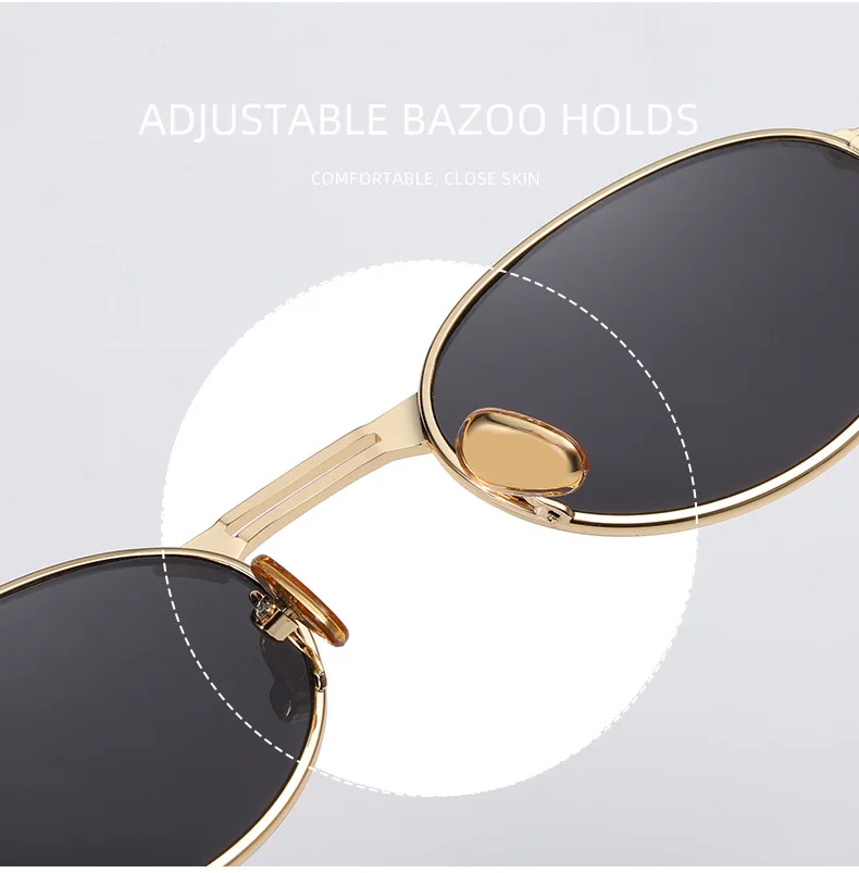 Lunettes de soleil steampunk gothiques classiques pour hommes et femmes, lunettes de soleil vintage, monture ronde en métal, créateur de marque, haute qualité, UV400