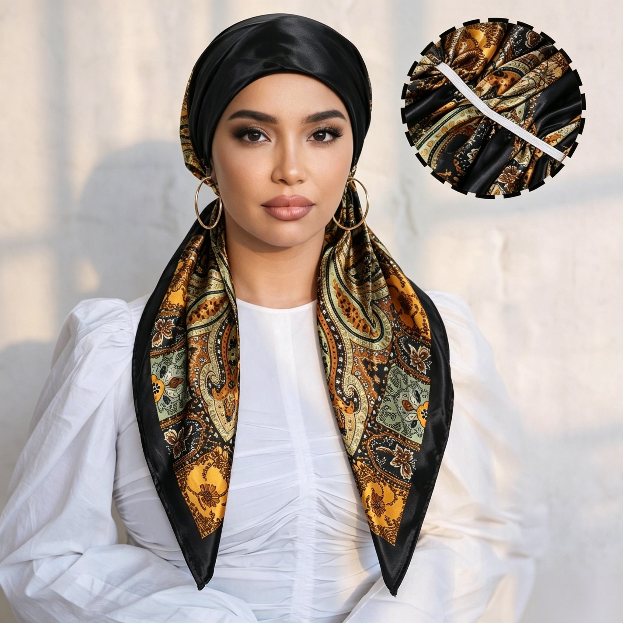 2026 Foulard en satin doux pour femmes, Turban musulman tendance, Bonnet de chimiothérapie, Couvre-chute de cheveux, Bandana élégant