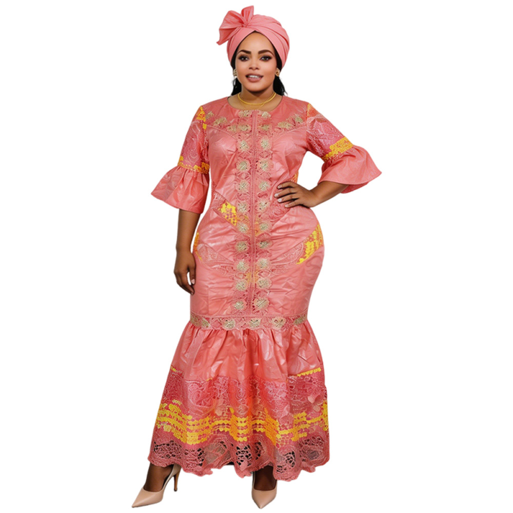 Robes longues de soirée africaines pour femmes grandes tailles, nouvelle collection de luxe, broderie Bazin, robe élégante, robe de mariée musulmane turque, robe de soirée 2026