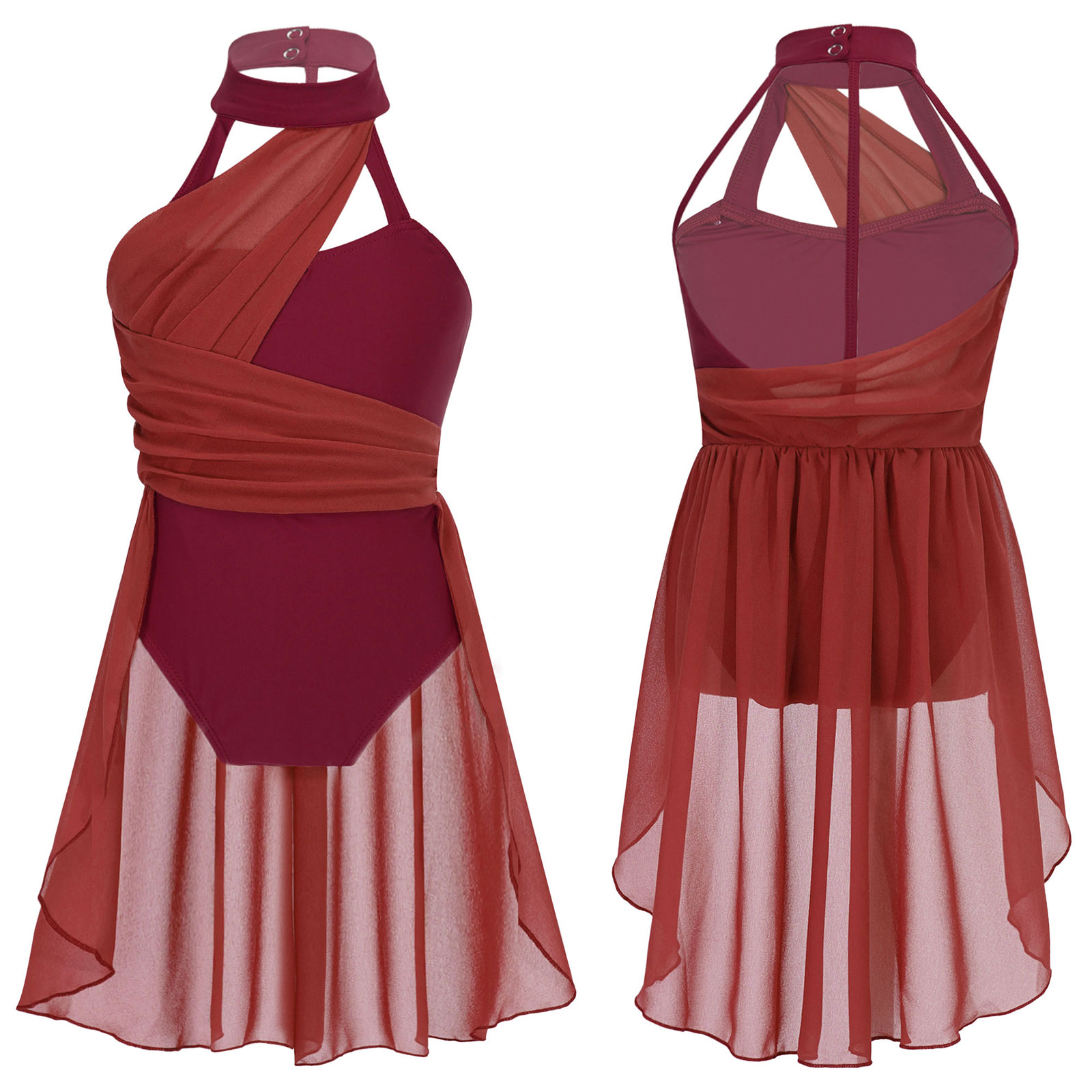 Robe Tutu de brevde Ballet pour Fille, Costume de Spectacle Contemporain Lyrique, en Maille Transparente