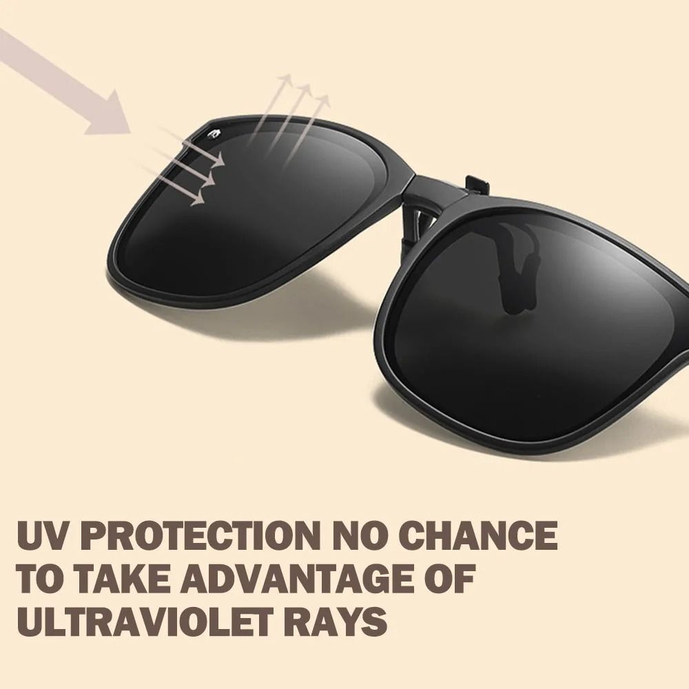 Lunettes de soleil polarisées à Clip, Protection UV 400, facile à transporter, monture carrée pliante, pour femmes et hommes