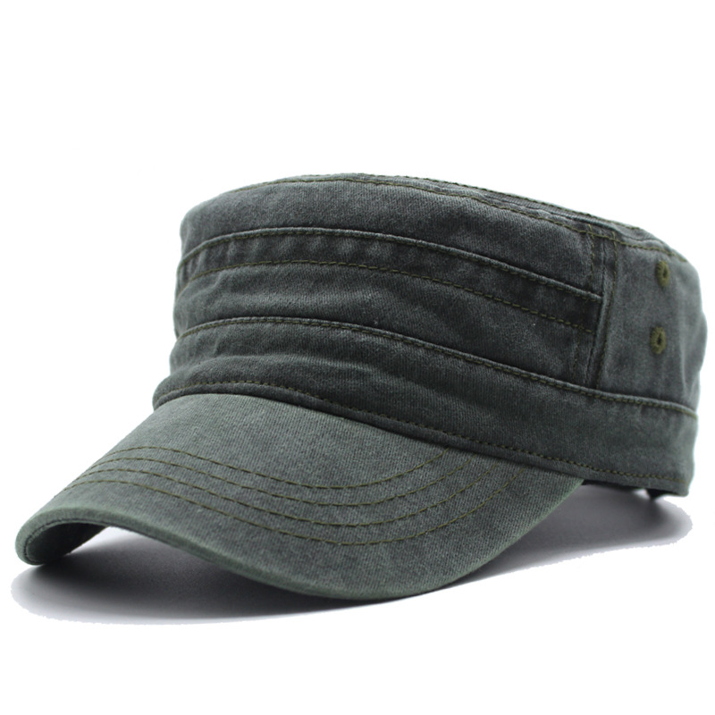 Chapeau haut de forme plat vintage unisexe, casquettes délavées classiques, chapeaux de l'armée en denim ajustés réglables, chapeau de soleil, casquettes militaires, automne, hiver