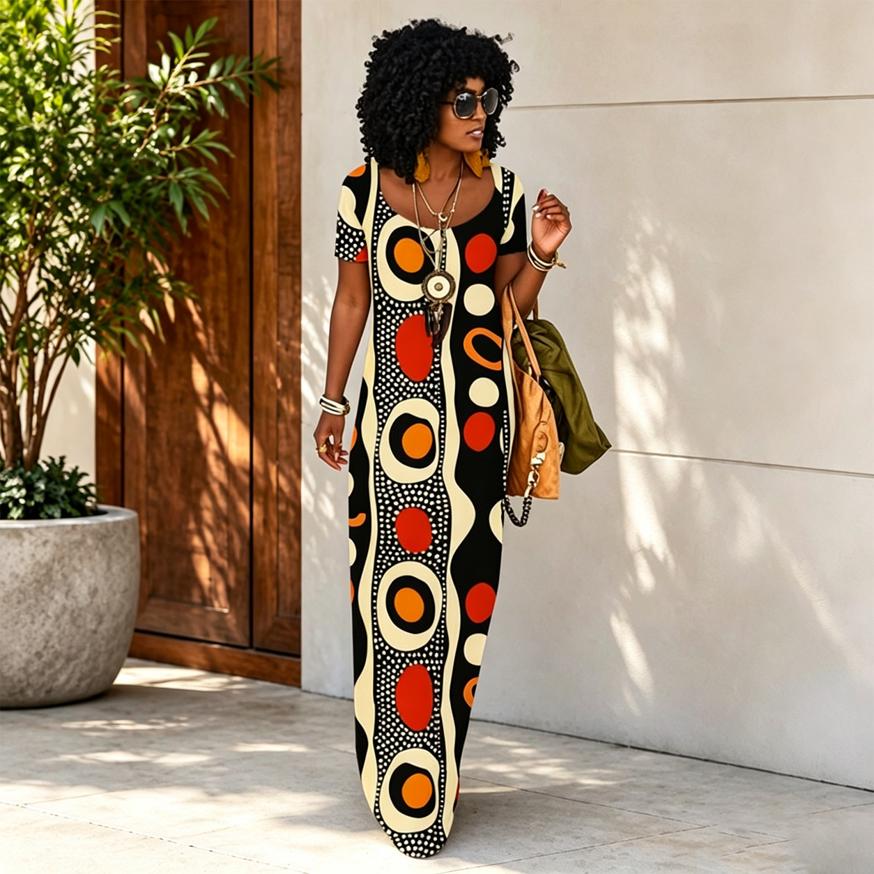 Robe d'été imprimée ethnique africaine pour femmes, rétro littéraire, Slim, à la mode, voyage quotidien, ample, manches courtes, longue
