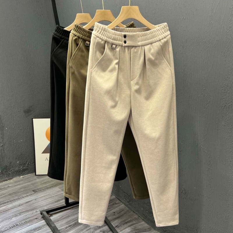 Pantalon long décontracté polyvalent pour hommes, automne-hiver, style coréen tendance, pantalon de survêtement ample à jambes larges, pantalon streetwear