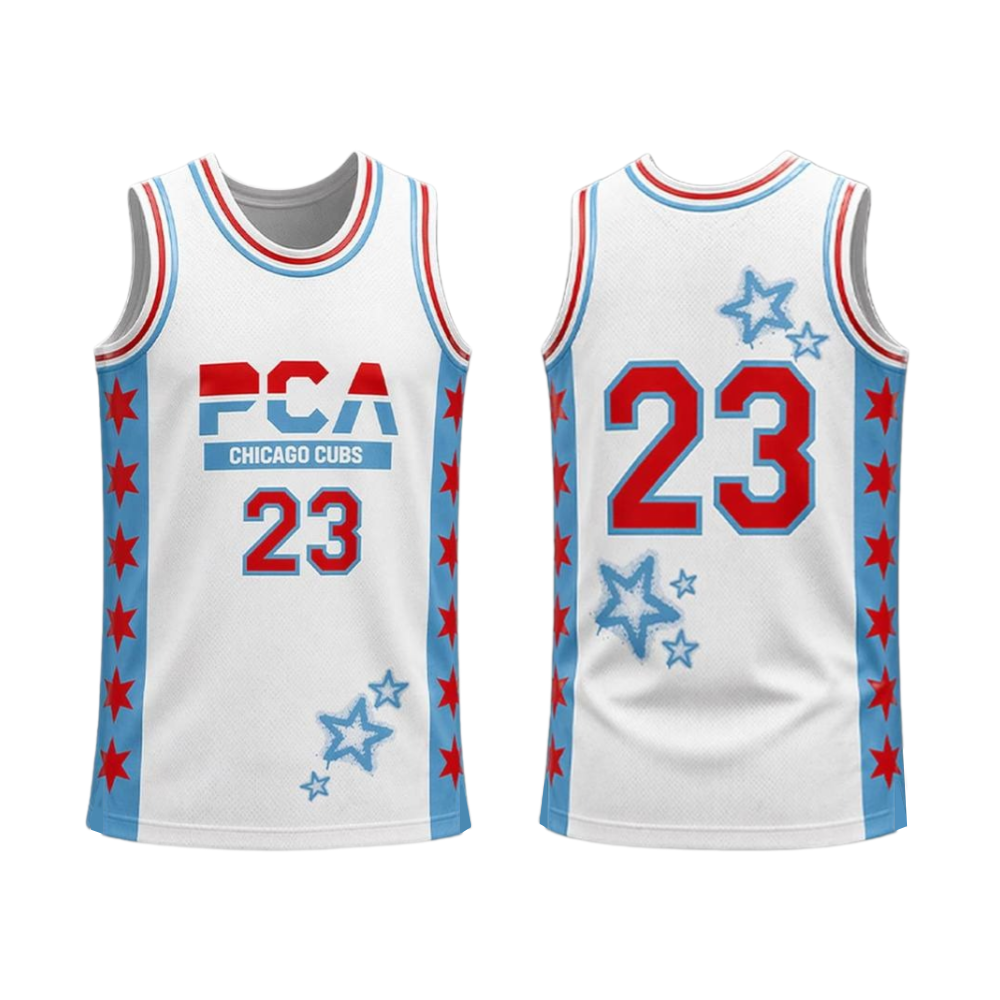 Maillot de basket vintage PCA 23 Chicago Cubs pour homme, motif étoile, sans manches, gilet d'été respirant en maille, uniforme d'entraînement sportif