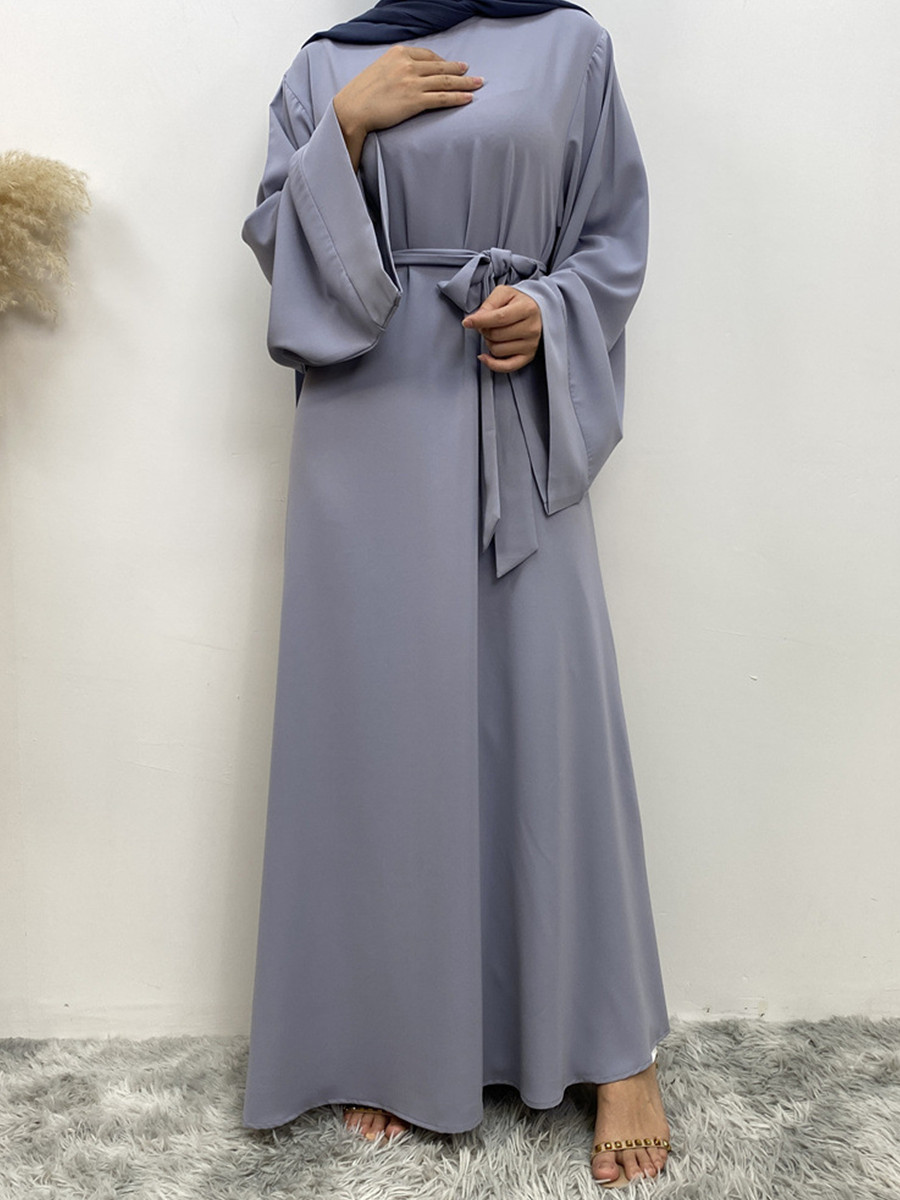 Femmes musulmanes arabe dubaï Eid Abaya grande taille Robe longue modeste Ramadan couleur unie Robe de prière caftan Femme vêtements islamiques