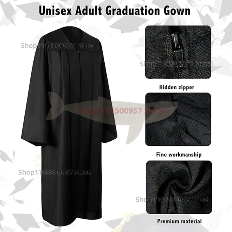 Robes de Chorale Unisexe Noires Mat pour l'Église, Robes de Baptême, de Remise de Diplôme, de Confirmation, de Prêtres et de Juges pour Adultes – Vente en Gros