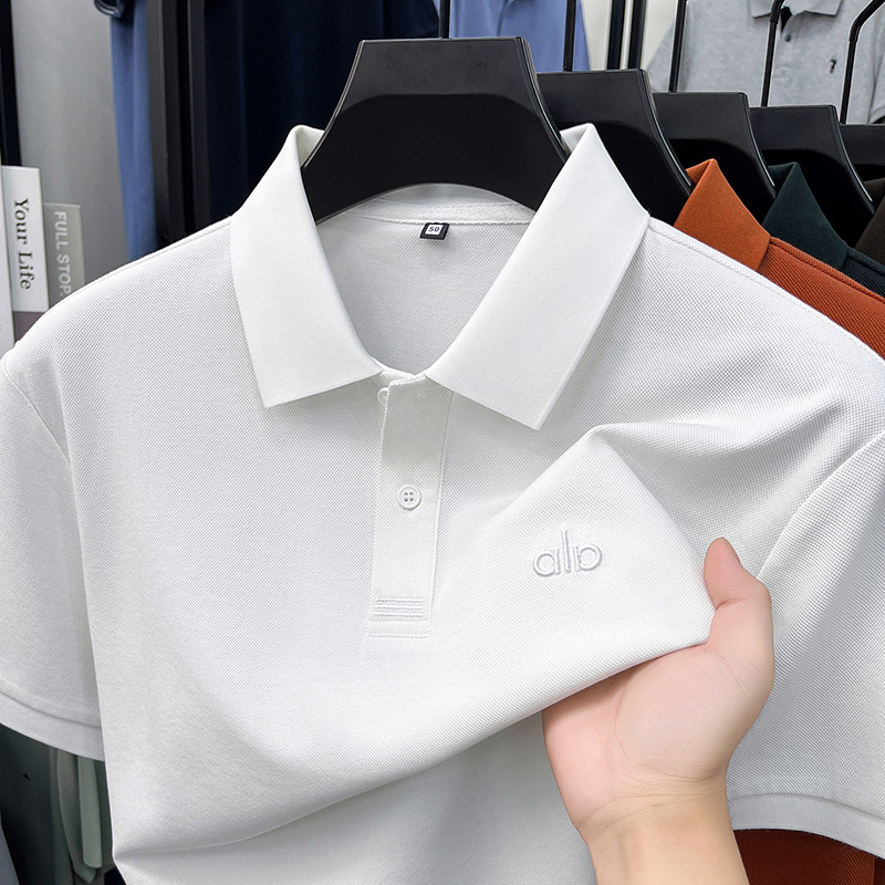 Haut de gamme marque mercerisé coton manches courtes polo shirt été nouveau hommes d'affaires t - shirt mode broderie Design respirant TOP