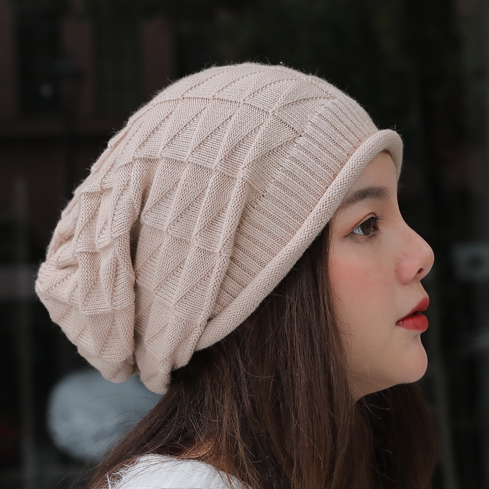 Chapeau tricoté d'hiver pour femmes, Baggy, Slouchy, Bonnet chaud d'extérieur, Bonnet de ski de neige, casquettes chaudes en laine