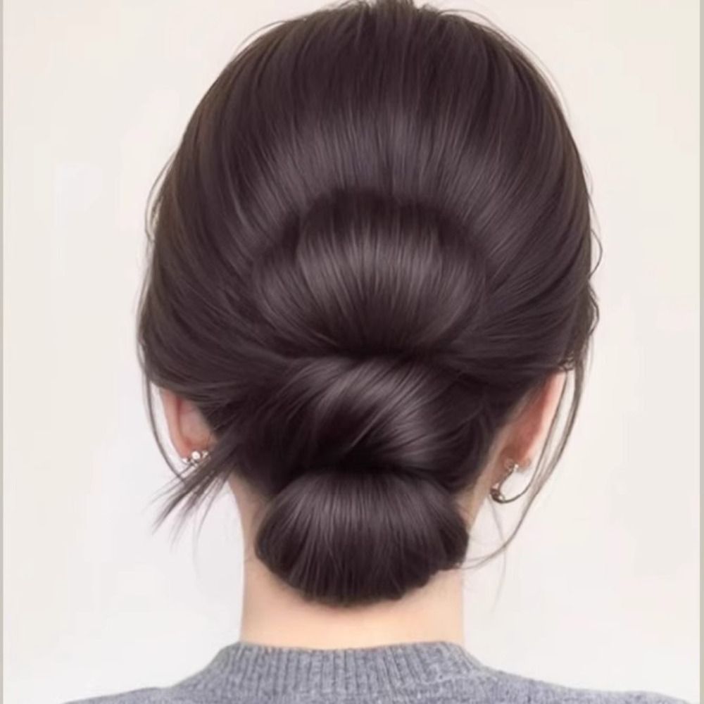 Nouveau cheveux synthétiques chignon griffe pince naturel moelleux perruque pince à cheveux nœud papillon brun noir chignon tête perruque accessoires de cheveux
