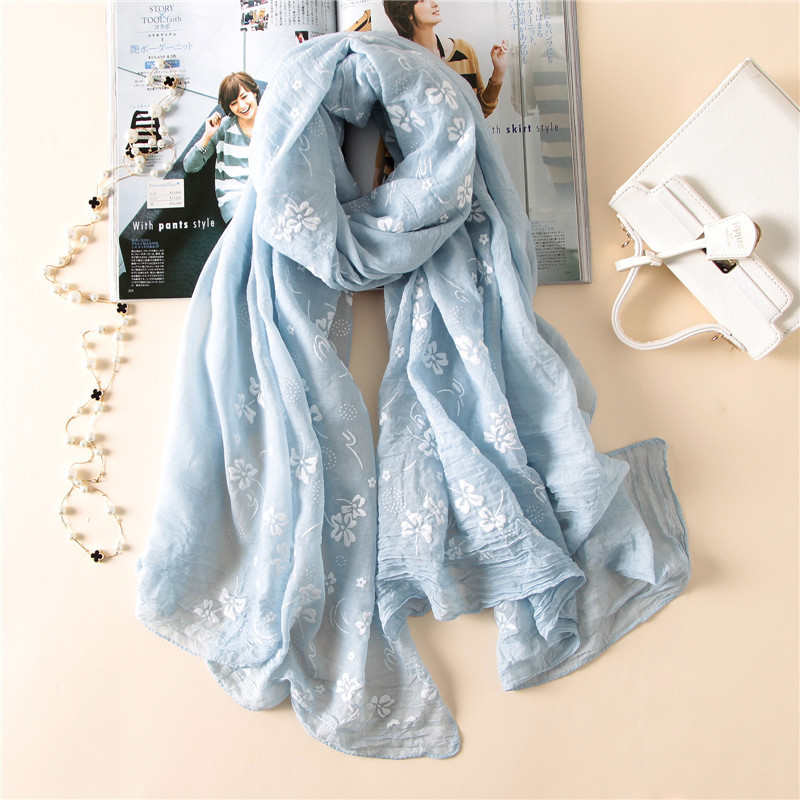 Écharpe Longue et Fine en Coton pour Femme, Châle, Pashmina, Bandana, Foulard, Hijab, Marque Espagnole, Printemps, Hiver, 2023