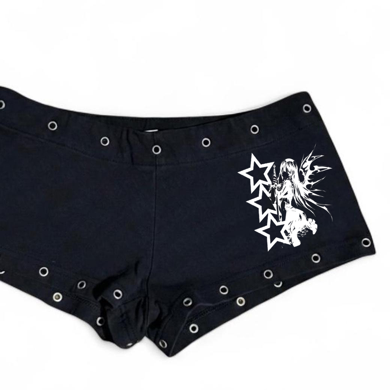Mode féminine emo, mode décontractée noire, imprimé clous de saule, Y2K, sexy, coupe ajustée, polyvalente, taille basse, gothique, hip-hop, streetwear et