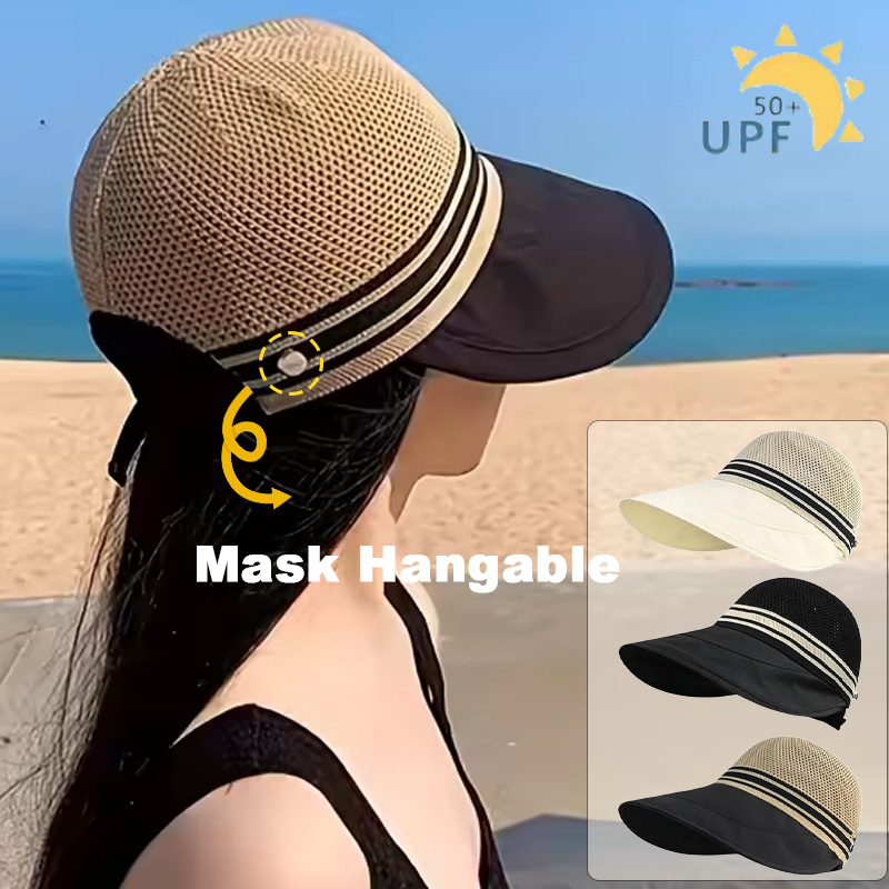 Chapeau de soleil pour femme à large bord et dessus respirant, visière d'extérieur, casquette de plage anti-UV