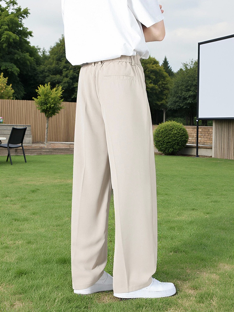 Pantalon décontracté d'été pour homme, style coréen, taille élastique, léger et fin, coupe droite, pantalon de costume basique pour le quotidien, grande taille 8XL