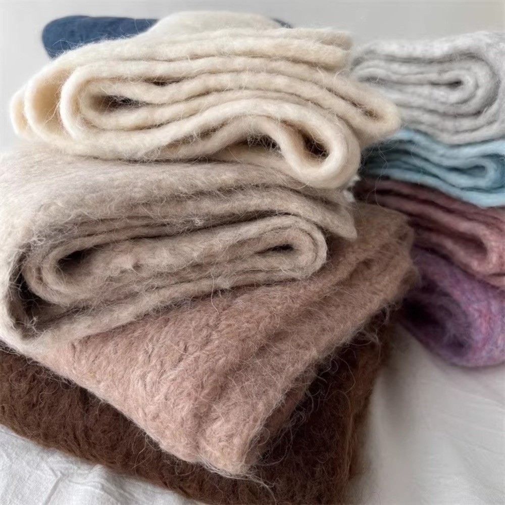 Femmes hiver chaud écharpe cou enveloppes cachemire étudiant cou plus chaud châle couleur unie filles foulards bavoir pour ski en plein air cyclisme