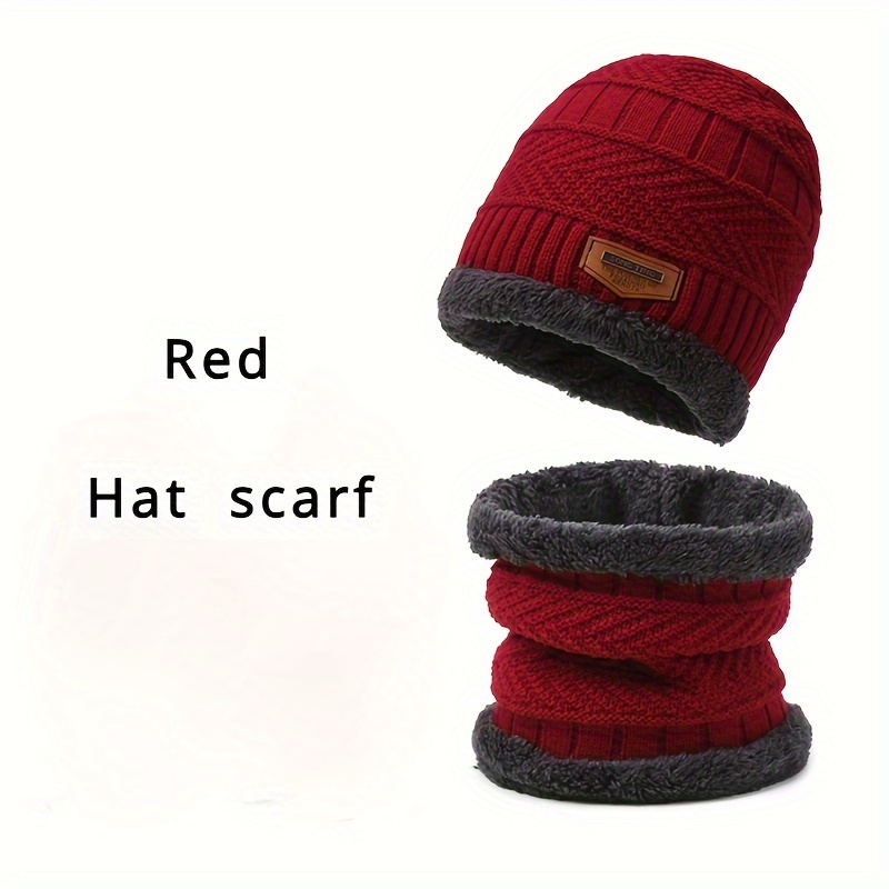 Ensemble bonnet et écharpe d'hiver classique anti-froid, bonnet élastique en tricot, écharpe épaisse pour le cou, ensemble de bonnet et d'écharpe pour hommes